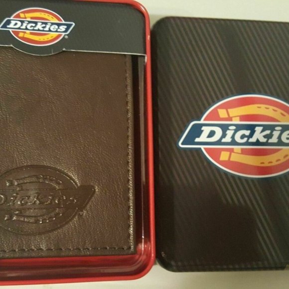 DICKIES Billfold Wallet Brown Leather STYLE 31IP220002 COLOR BROWN NEW IN TIN - Picture 2 of 12